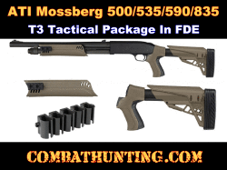 Mossberg 500,535,590,835 T3 Tactical Stock Package In FDE