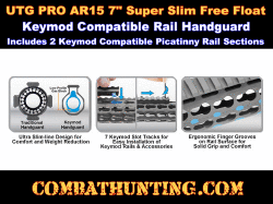 UTG PRO AR-15 7" Super Slim Free Float Keymod Compatible Rail Handguard