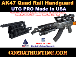 UTG AK Metal Quad Rail Handguard Standard/Oversize
