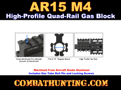 UTG PRO AR15 M4 High Profile Quad-rail Gas Block for .750" Barrel