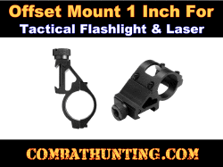 Tactical 1" Offset Picatinny Rail Mount for Flashlights