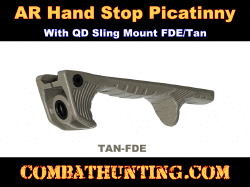 AR Hand Stop Picatinny With QD Sling Mount FDE/Tan