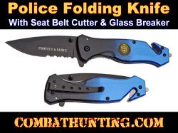 Police Pocket Knife with Seatbelt Cutter & Glass-Breaker