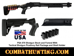 PSA 570 Shotgun Stock & Forend Tactical Package with Picatinny Rails and Shell Holder