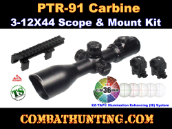 PTR91 CETME Rifle 3-12X44  Scope & Mount kit