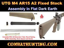 UTG M4 AR15 A2 Fixed Stock Assembly In Flat Dark Earth