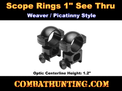 Scope Rings 1" Weaver Style See Through