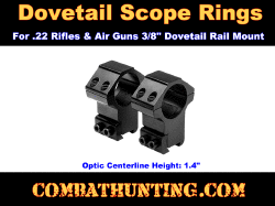 1" 3/8" Dovetail Scope Rings High Profile .22 Scope Rings Airgun Rifle Rings