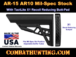 AR-15 AR10 Mil-spec Stock With Recoil Reducing Buttpad Adjustable Stock