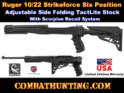 Ruger® 10/22 Strikeforce Stock Six Position Adjustable Side Folding TactLite Stock Black