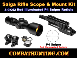 Saiga Rifle Scope 3-9X42 & Mount Combo Kit