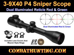 Ncstar Illuminated 3-9X40 Rifle Scope P4 Sniper Reticle