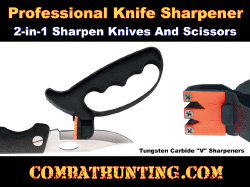 2-in-1 Knife and Scissor Sharpener Easy To Grip 