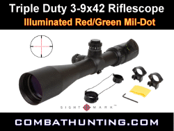 Sightmark Triple Duty 3-9x42 Riflescope Mil-Dot