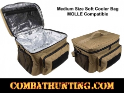 Medium Insulated Soft Cooler Lunch Bag With Molle Pal Webbing Tan/FDE