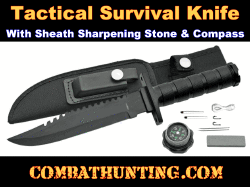 Survival Knife With Compass and Sheath