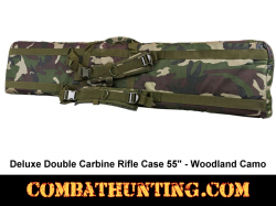 Double Tactical Rifle Case 55 Inches Woodland Camo