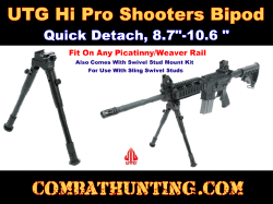 UTG Bipod Hi Pro Shooters Bipod QD 8.7"-10.6"