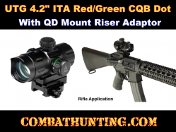 UTG 4.2" ITA Red/Green CQB Dot with QD Mount, Riser Adaptor