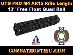 UTG PRO Model 4/AR15 Rifle Length 13" Free Float Quad Rail
