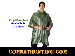 Vinyl Hooded Rain Ponchos 10 Mil