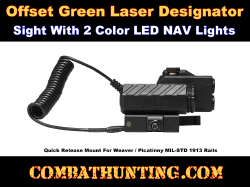 AR-15 Offset Green Laser Designator With NAV LEDs Black