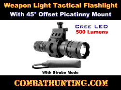 Tactical Flashlight With Pressure Switch Picatinny Mount 500 Lumen