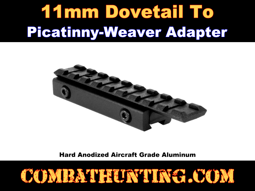 11mm Dovetail To Picatinny-Weaver Rail Adapter style=