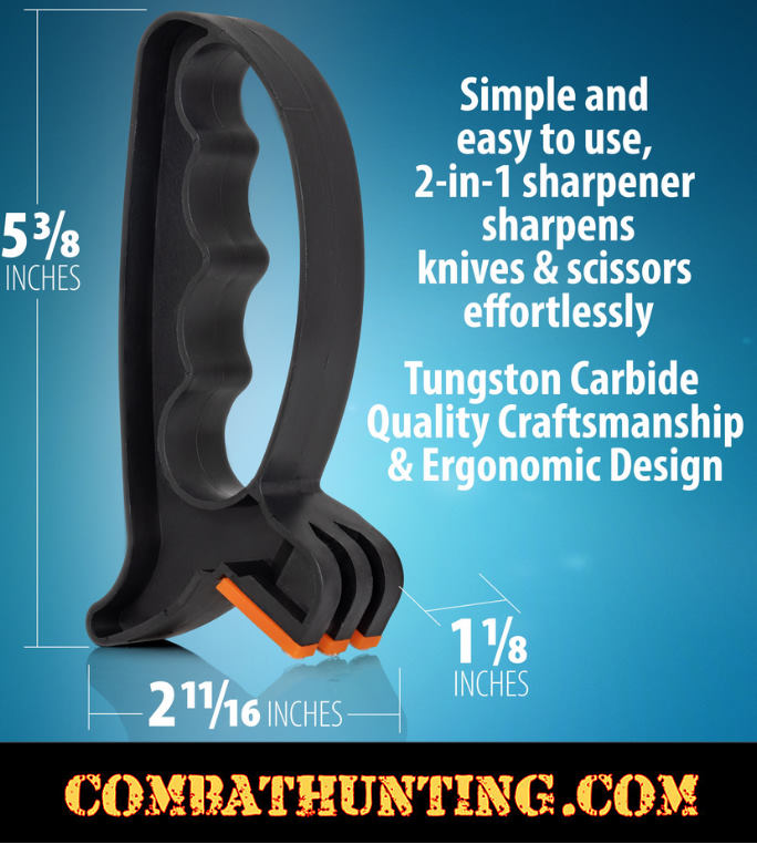 2-in-1 Knife and Scissor Sharpener Easy To Grip  style=