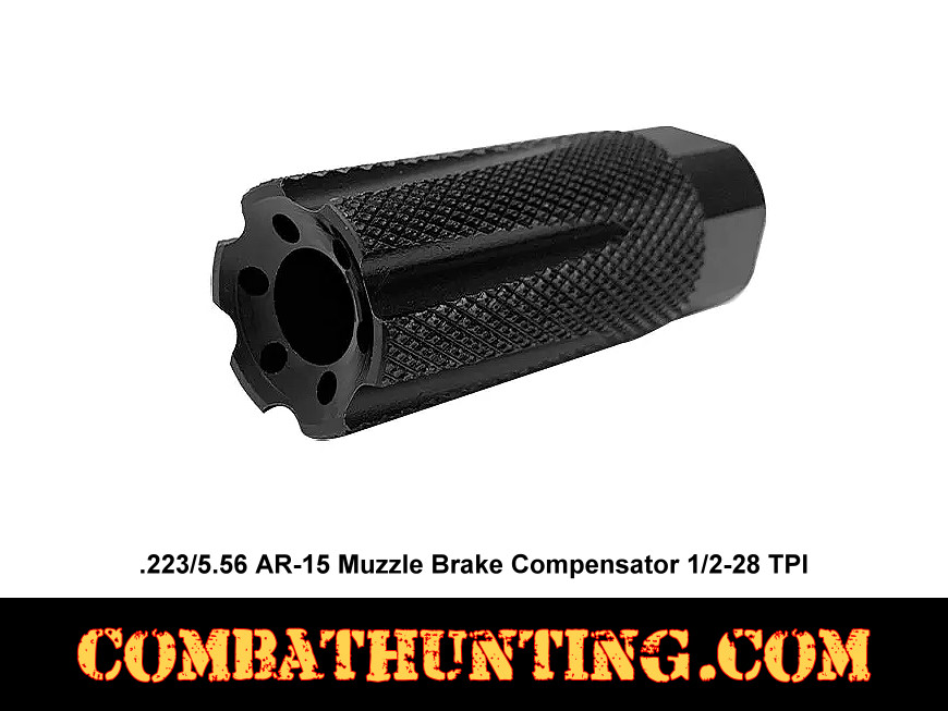 .223/5.56 AR-15 Muzzle Brake Compensator 1/2-28 TPI style=