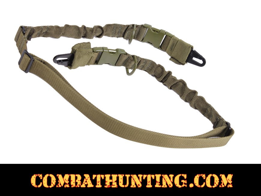 2 Point Sling Bungee Sling Quick Release Buckles Olive Drab style=
