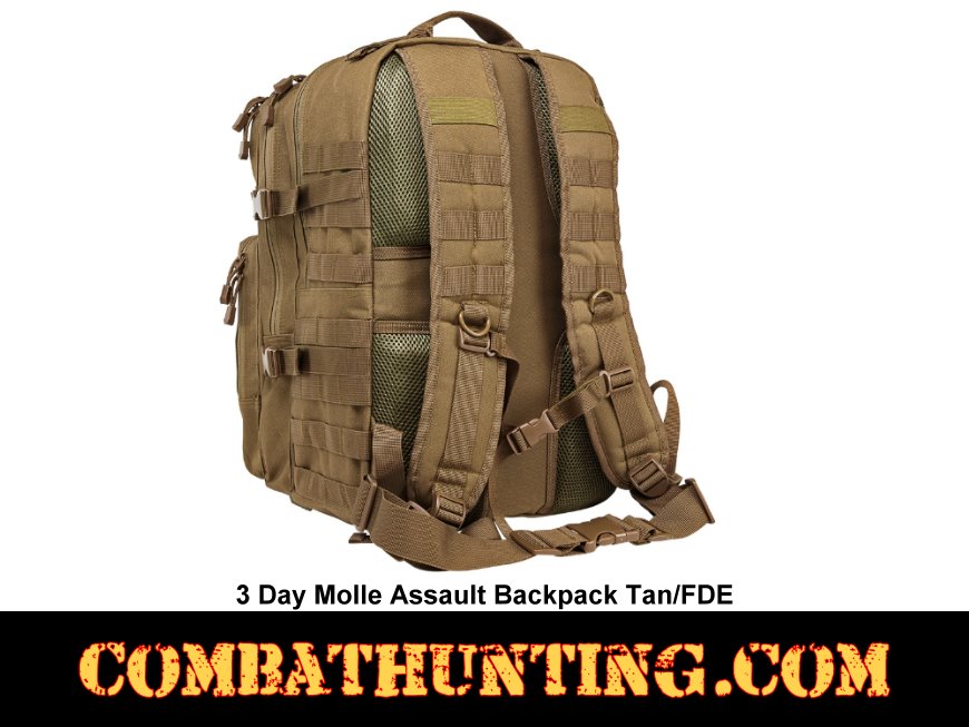 3 Day Molle Assault Backpack Tan/FDE style=