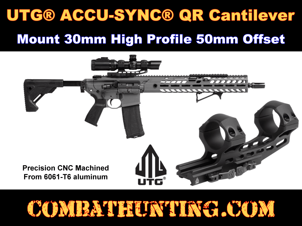 UTG ACCU-SYNC QR Cantilever Mount 30mm High Profile 50mm Offset style=