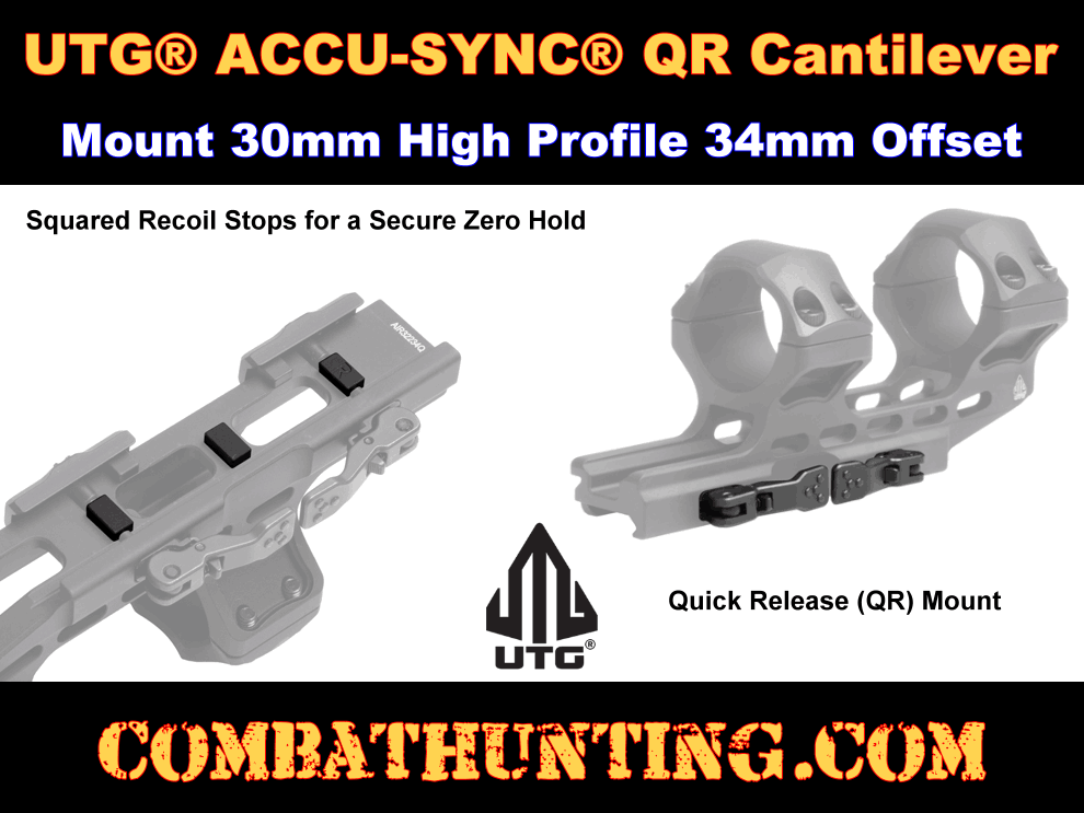 UTG ACCU-SYNC QR Cantilever Mount 30mm High Profile 34mm Offset style=