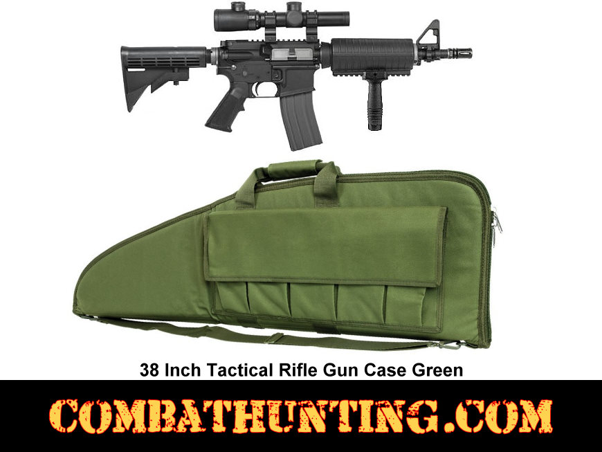 38 Inch Tactical Rifle Gun Case Green style=