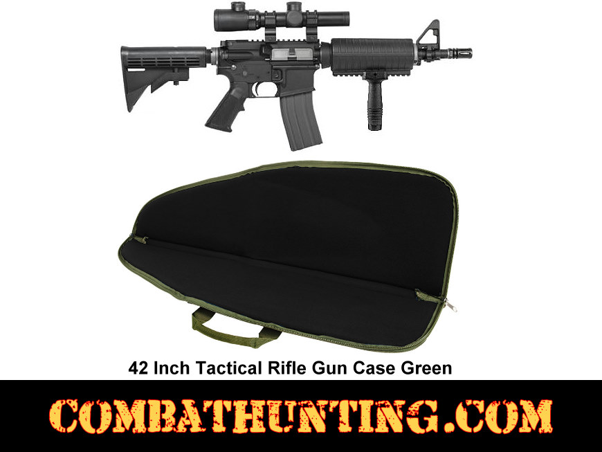 42 Inch Tactical Rifle Gun Case Green style=