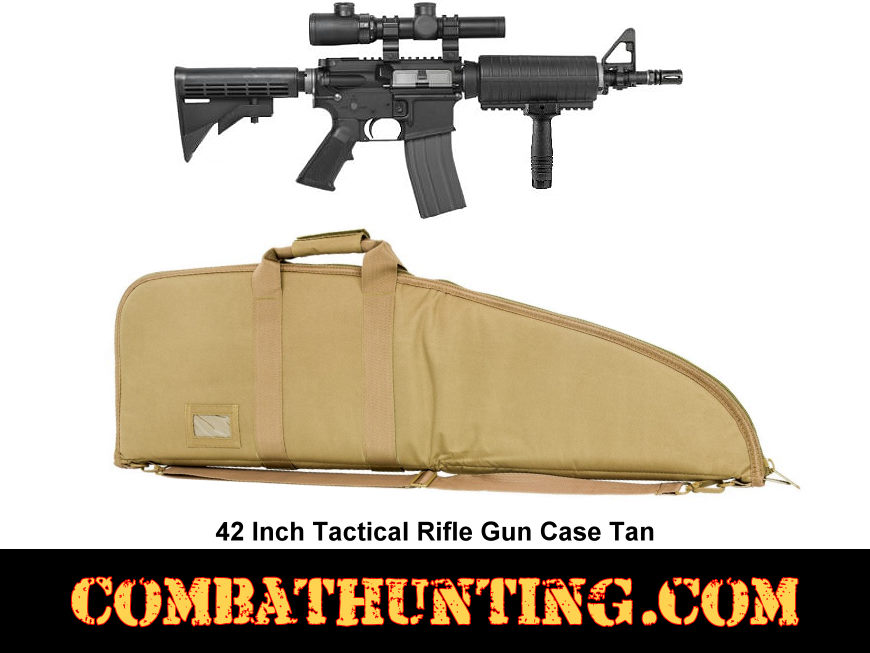 42 Inch Tactical Rifle Gun Case Tan style=