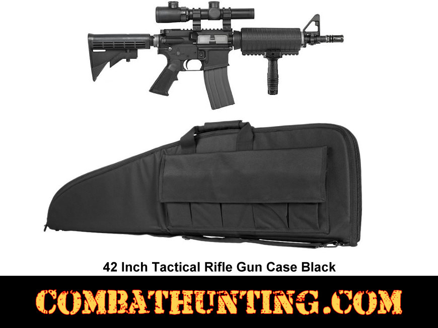 42 Inch Tactical Rifle Gun Case Black style=
