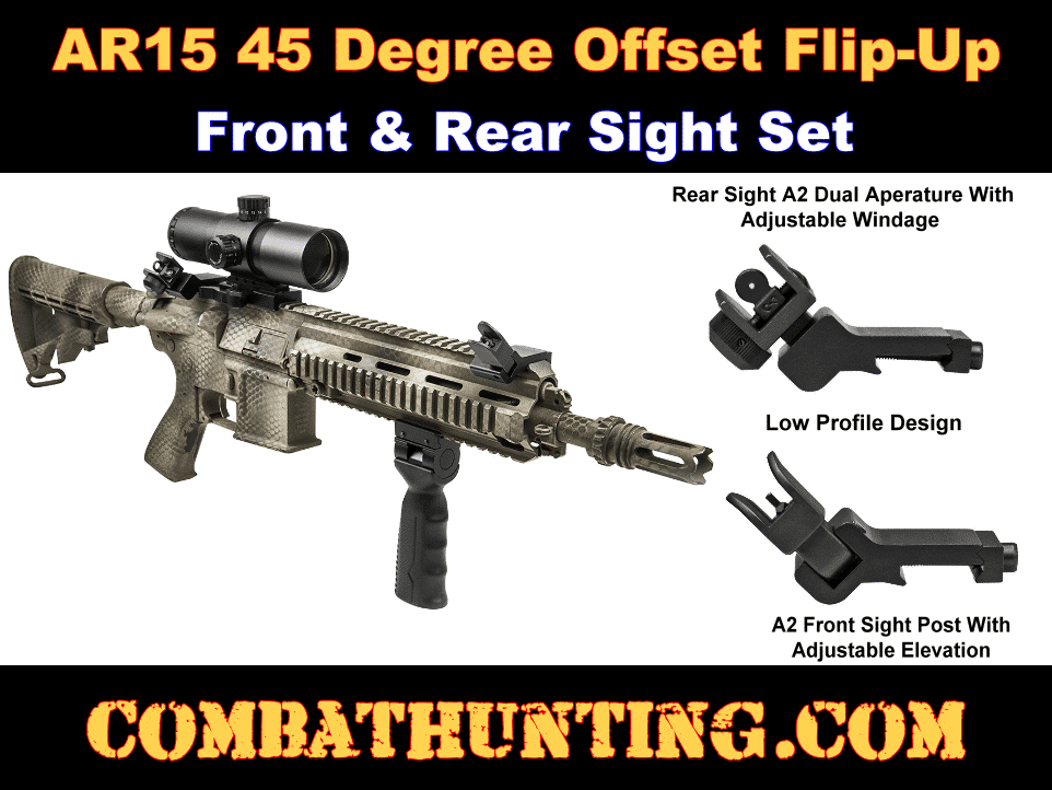 AR-15 45 Degree Offset Flip-up Iron Sight Set style=