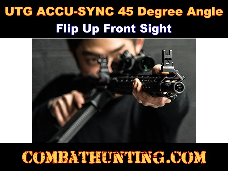 45 Degree Angle Flip Up Front Sight UTG ACCU-SYNC style=