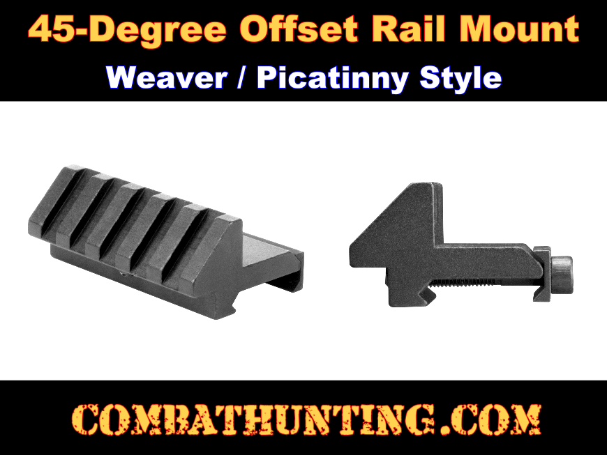45 Degree Offset Weaver Accessory Laser Torch Dot Sight Rail Angle Mount Tool WA