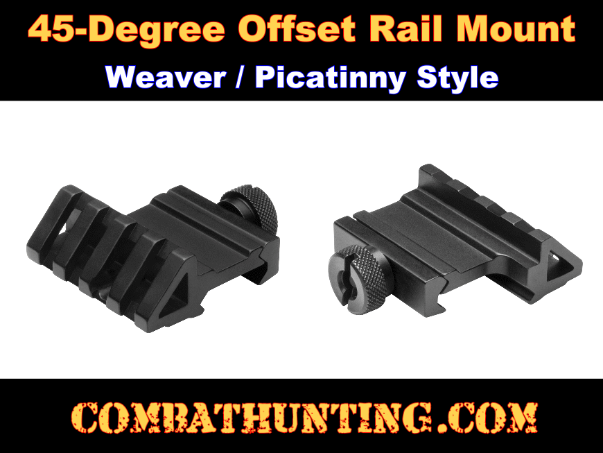 45 Degree Offset Picatinny Rail Mount 4 Slot style=
