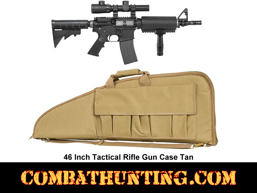 46 Inch Tactical Rifle Gun Case Tan style=