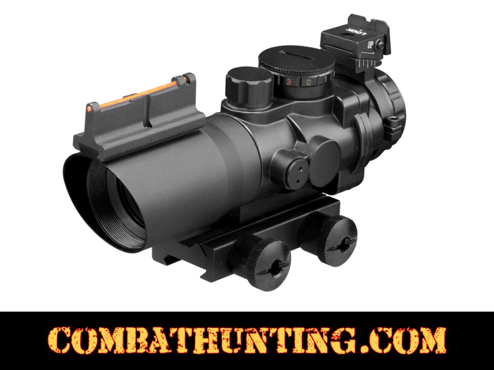4x32 Tactical Rifle Scope with Red, Green & Blue Illuminated Reticle style=