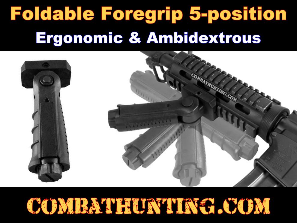 5 position Folding Vertical Picatinny Foregrip style=