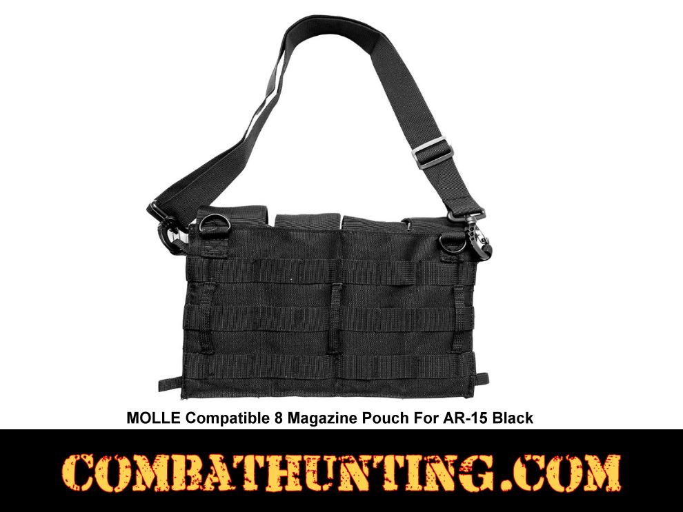 8 Magazine Pouch For AR-15 and AK-47 Rifle Black style=