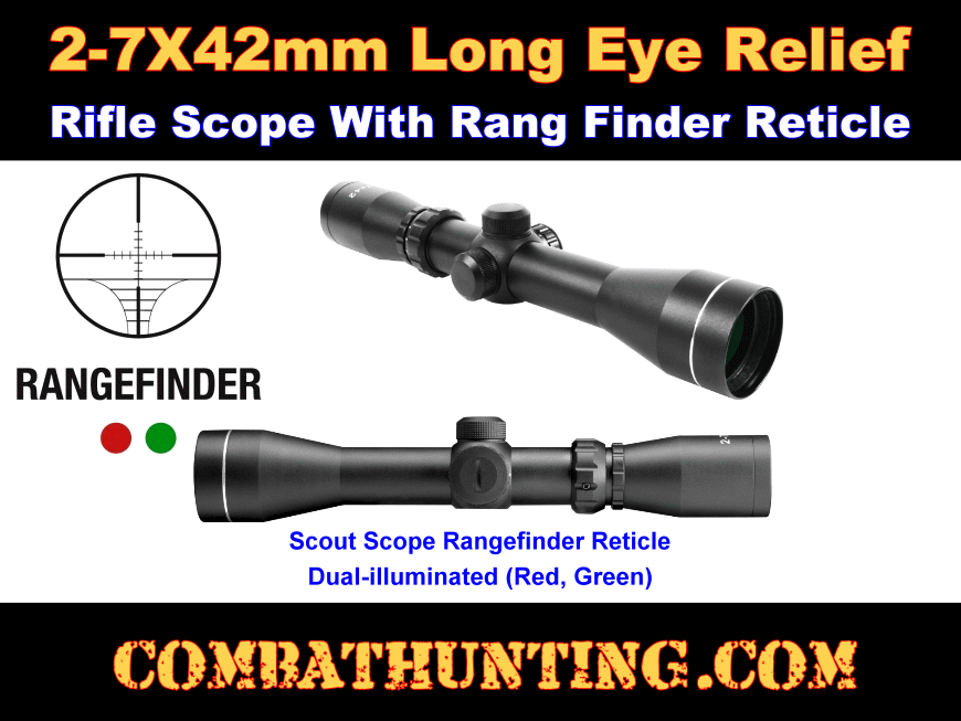 2-7X42 30mm Scout Scope Range Finder Reticle style=