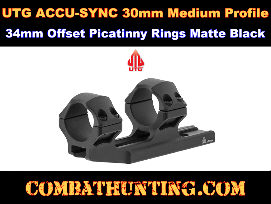 UTG ACCU-SYNC 30mm Medium Pro. 34mm Offset Picatinny Rings style=