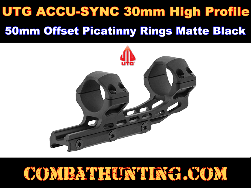 AIR32250 UTG ACCU-SYNC 30mm High Pro. 50mm Offset Picatinny Rings ...