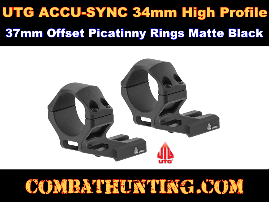 UTG ACCU-SYNC 34mm High Profile 37mm Offset Picatinny Rings style=